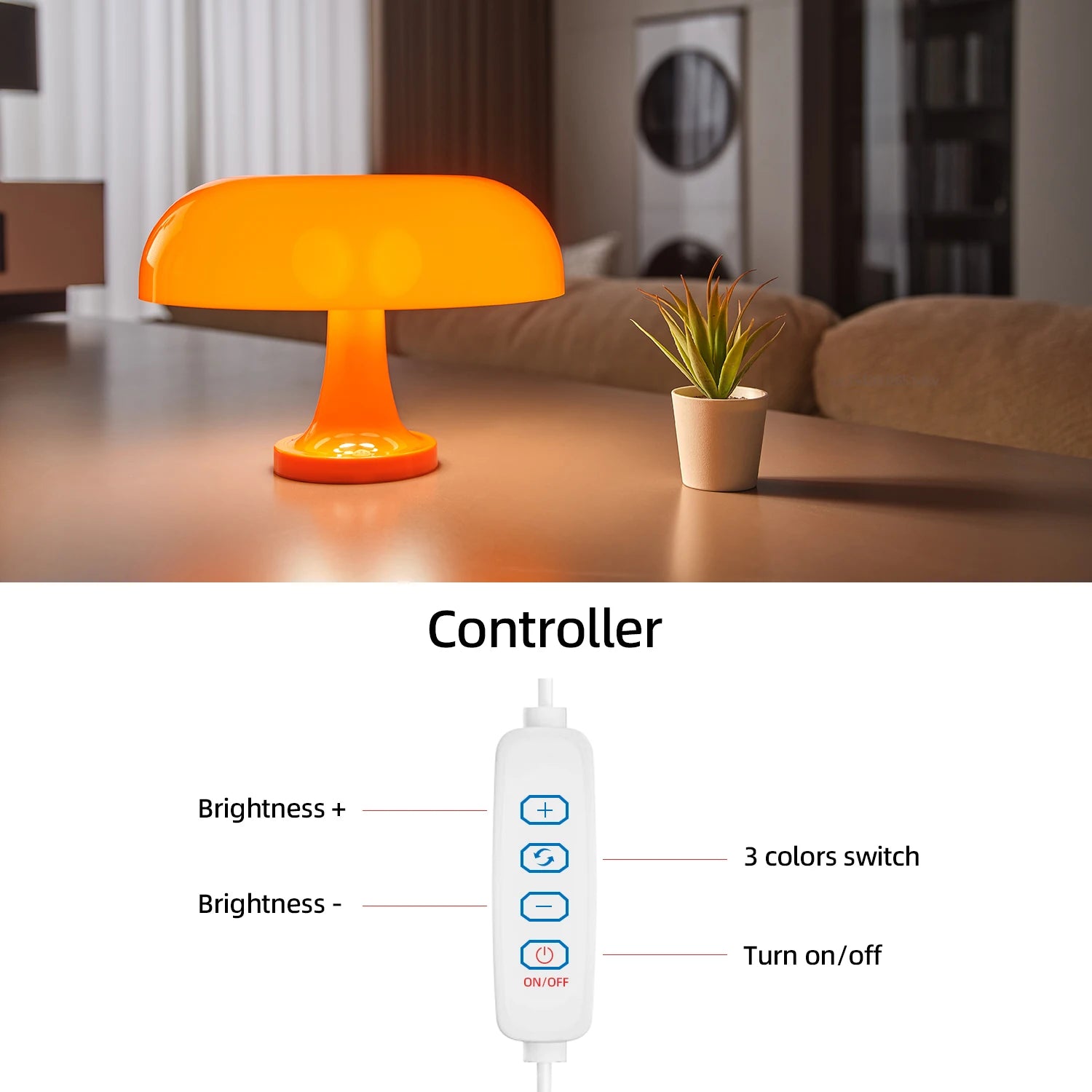 Abajur Classic Cogumelo Bauhaus Luminaria de Mesa