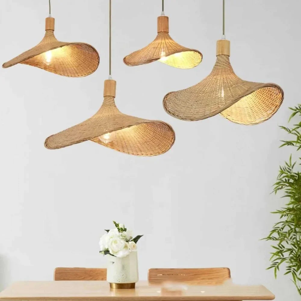 Lustre Pendente Decorativo de Bambu e Rattan 30, 40, 50, 60 e 80cm