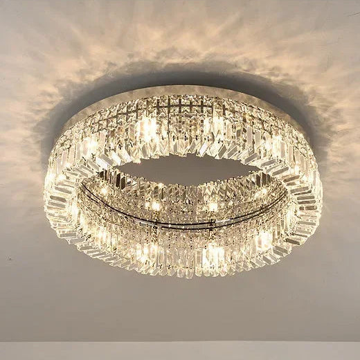 Lustre de Teto Redondo 40, 50, 60, 80cm Pingente de Cristal Moderno