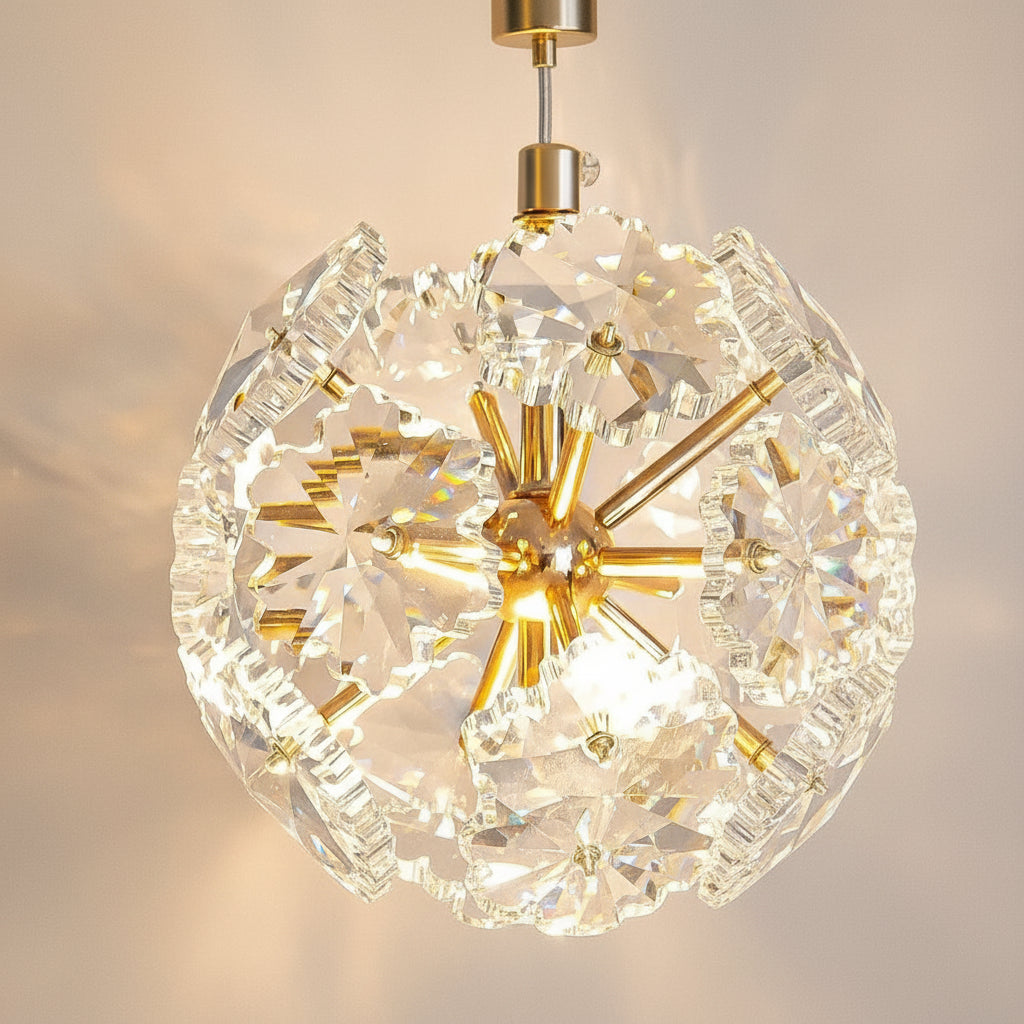 Pendente Safira Dourado Lustre Cristal
