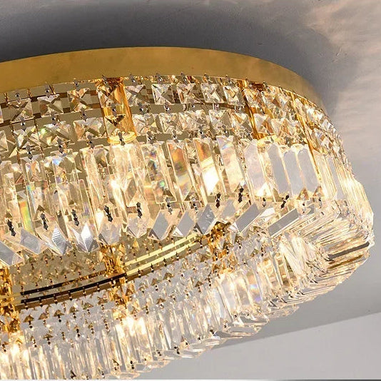 Lustre de Teto Redondo 40, 50, 60, 80cm Pingente de Cristal Moderno