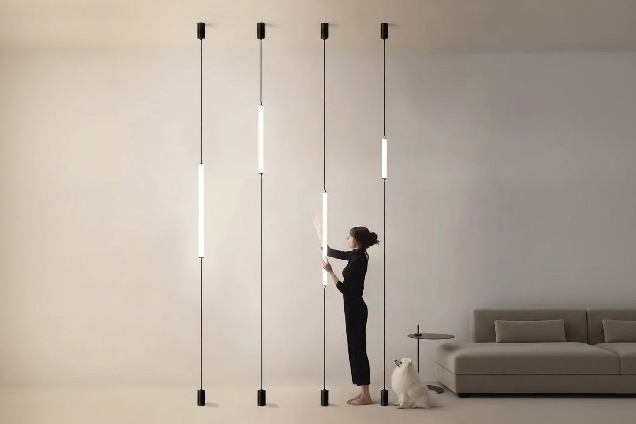 Luminária Vertical LED Piso ao Teto Italiana Minimalista Moderna