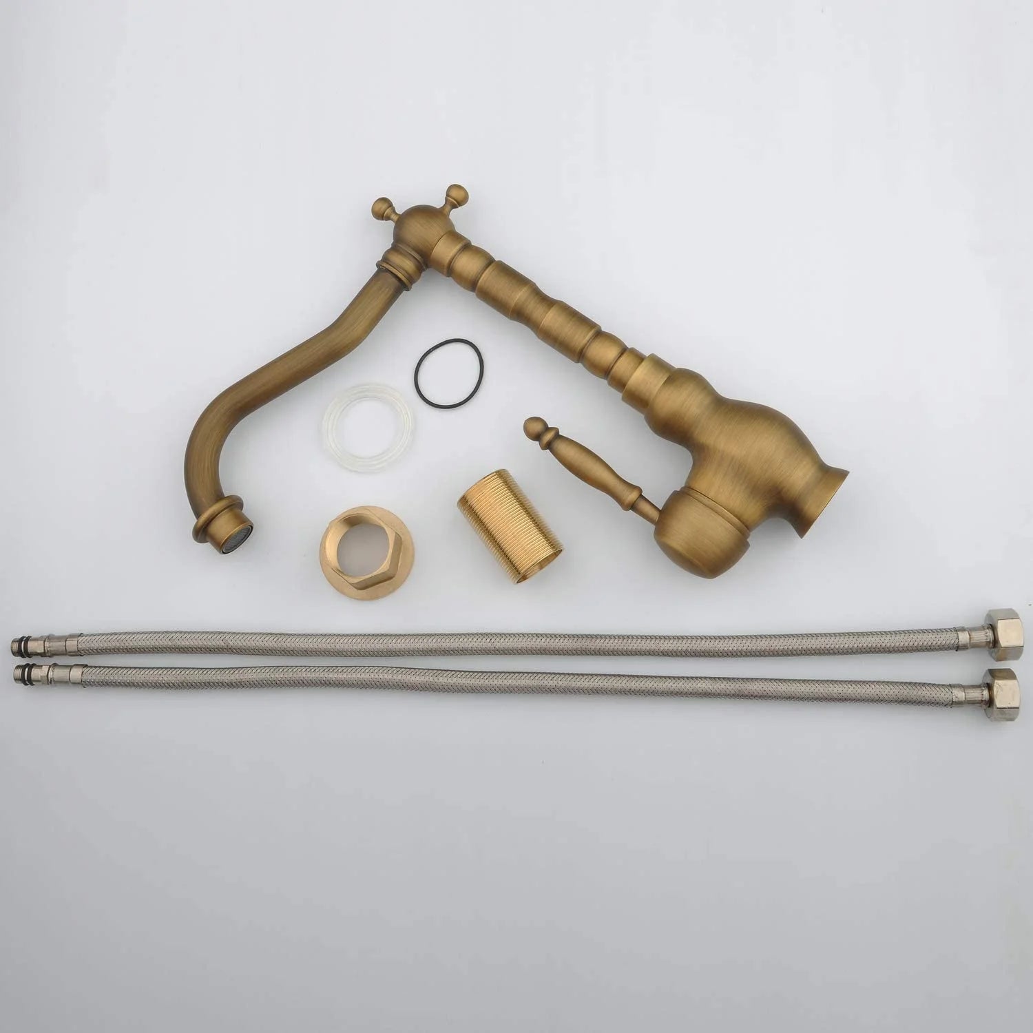 Torneira 360° Vintage de Bancada – Bronze Clássico com Dupla Alça