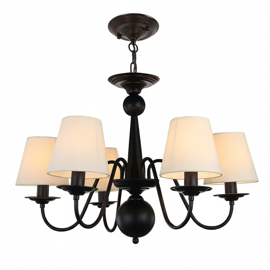 Lustre Preto Vintage De 3 a 10 Cúpulas