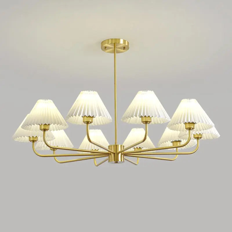 Lustre Dourado Vintage De 3 a 10 Cúpulas Pendente Tocheiro