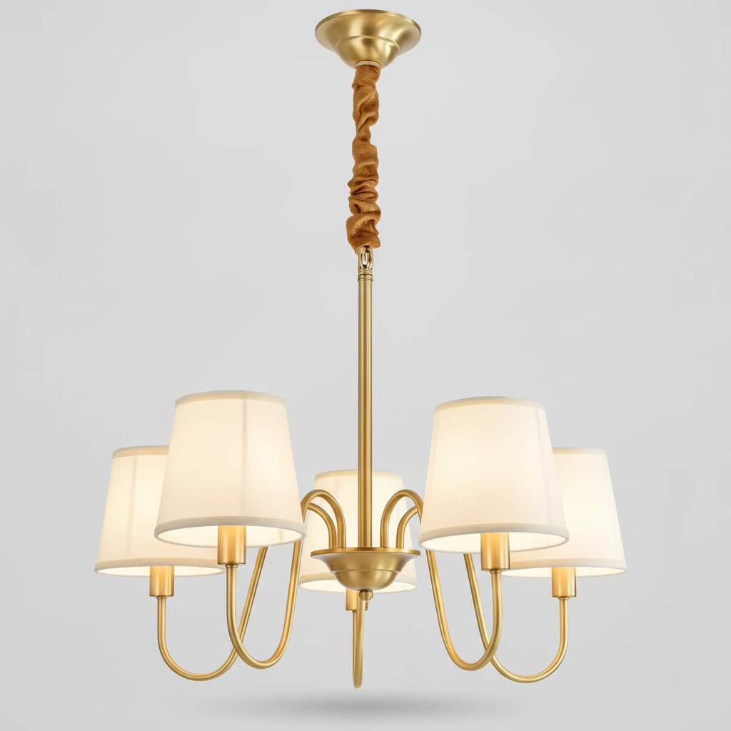 Lustre Dourado Vintage De 3 a 10 Cúpulas Pendente Tocheiro