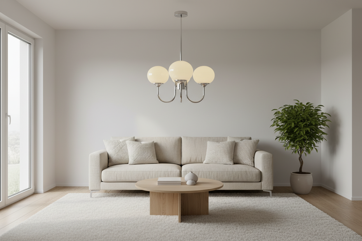 Lustre Pendente, Arandela e Abajur Moderno Bauhaus Glass – Coleção Completa (3 e 5 Globos)