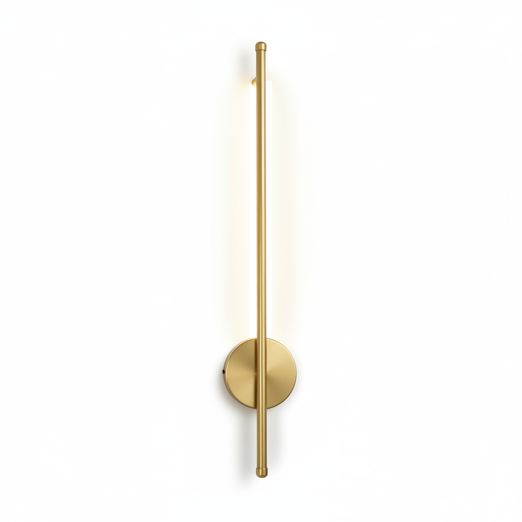 Luminária de Parede Magnética Recarregável 50 cm Preta e Dourada LED Sem Fio