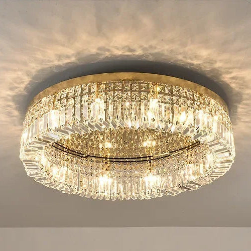 Lustre de Teto Redondo 40, 50, 60, 80cm Pingente de Cristal Moderno