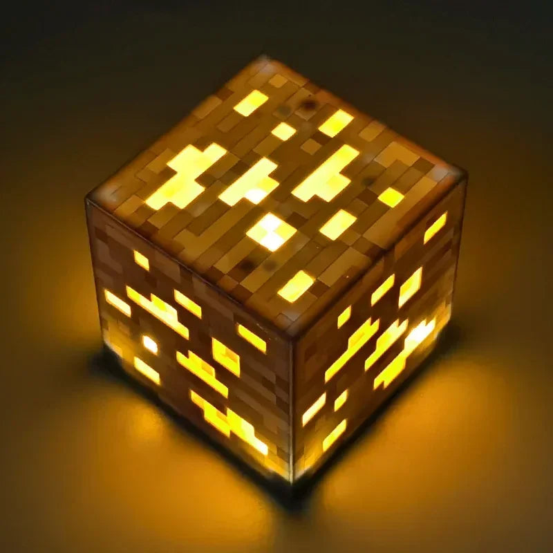 Luminárias Minecraft Recarregáveis – Cubo, Tocha ou Poção Mágica (LED, Sem Fio, 4 Cores)