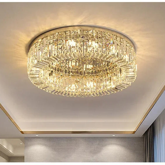 Lustre de Teto Redondo 40, 50, 60, 80cm Pingente de Cristal Moderno