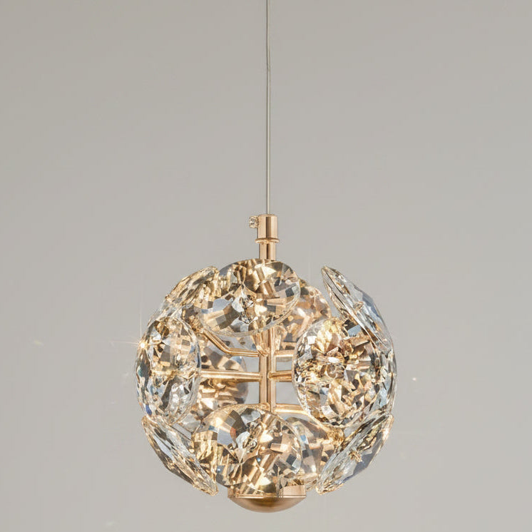 Pendente Safira Dourado Lustre Cristal