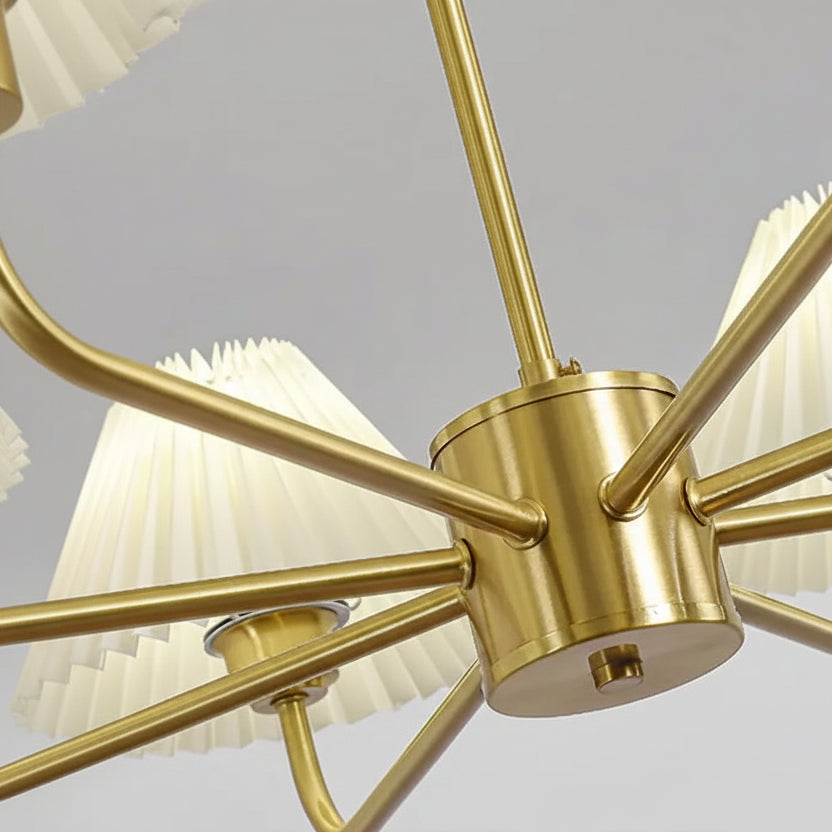 Lustre Dourado Vintage De 3 a 10 Cúpulas Pendente Tocheiro