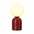 Abajur de mesa Capsule LED recarregável na cor vermelho, com globo iluminado e fundo branco
