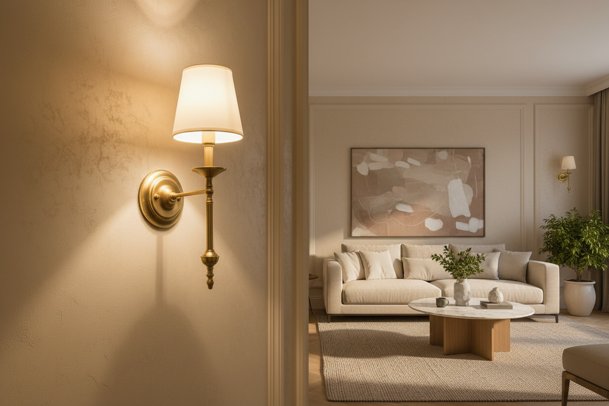 Arandela de Parede Tocheiro Dourada Classic Luminária