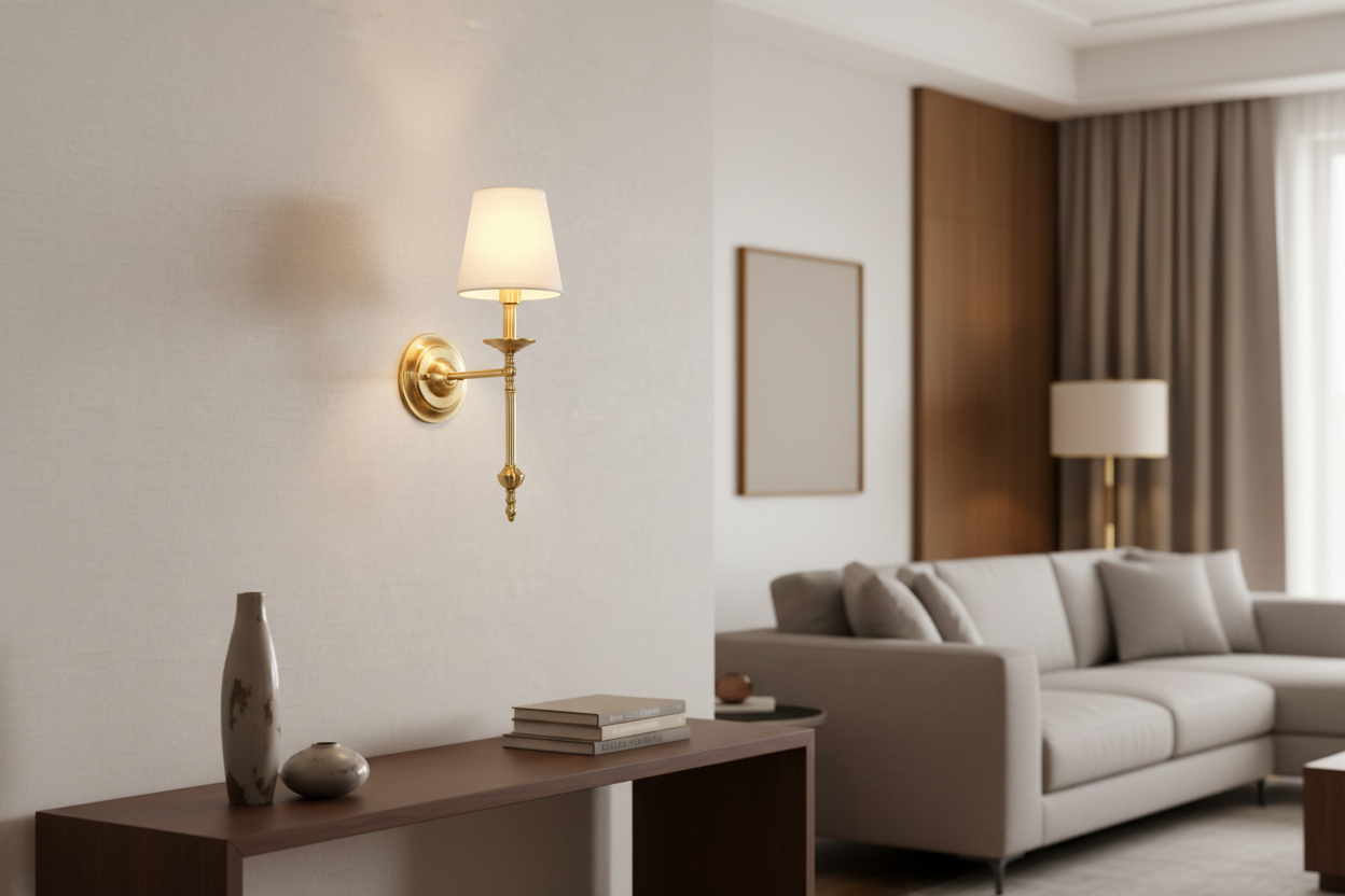 Arandela de Parede Tocheiro Dourada Classic Luminária