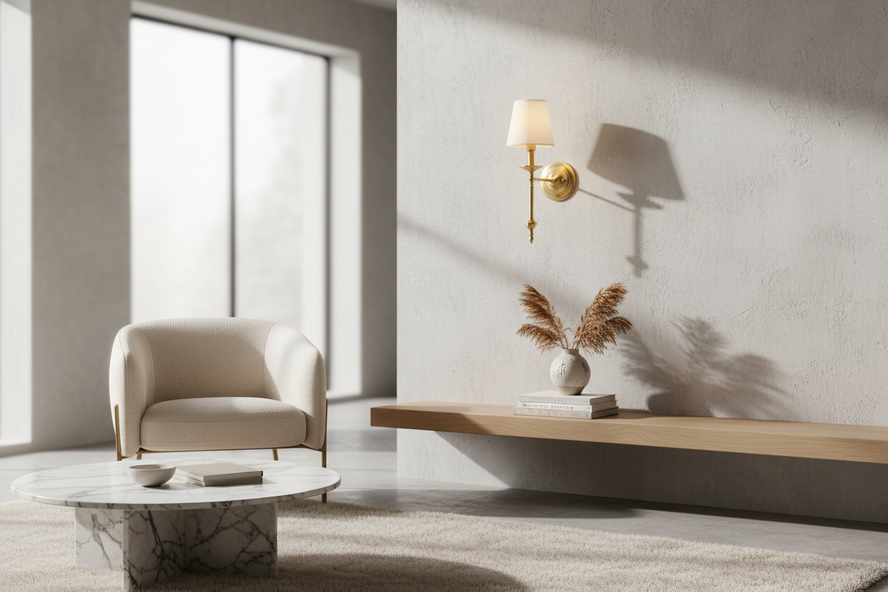 Arandela de Parede Tocheiro Dourada Classic Luminária