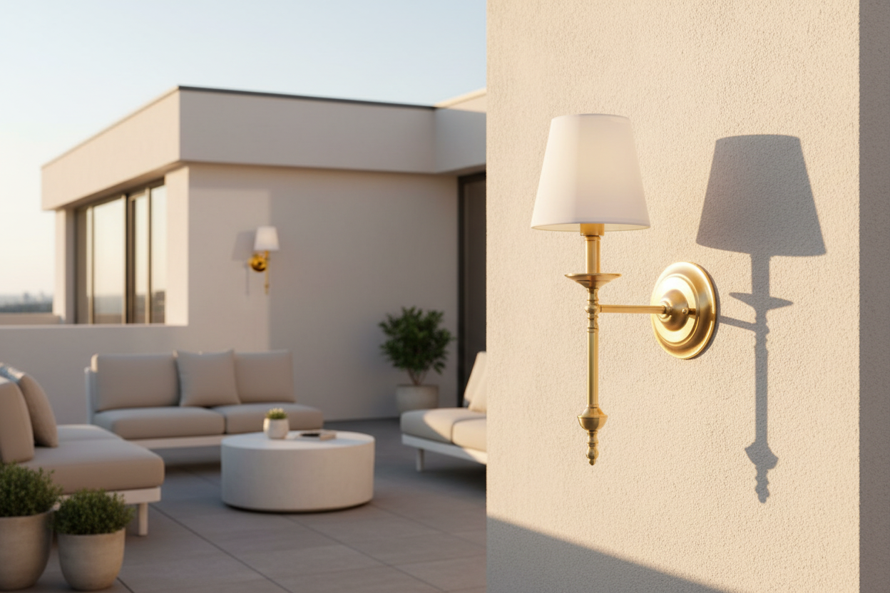 Arandela de Parede Tocheiro Dourada Classic Luminária