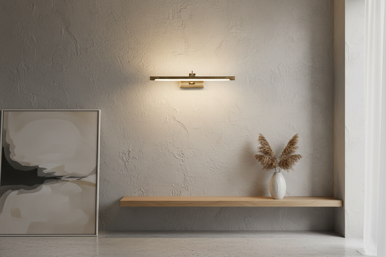 Arandela de Parede LED Linear Rotativa 40cm - Iluminação Moderna para Quadros e Espelhos