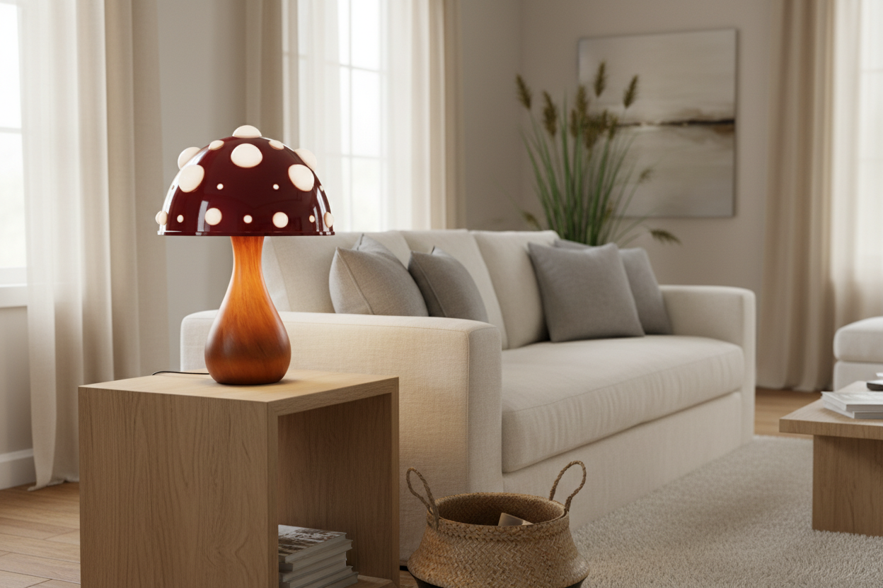 Atollo Luminária De Mesa Led Com Fio | LED Cogumelo Mushroom