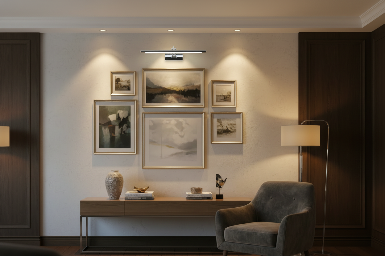 Arandela LED Linear Rotativa 40–55cm 3000K - 5000k | Luminária de Parede Minimalista para Espelhos, Quadros e Cabeceira