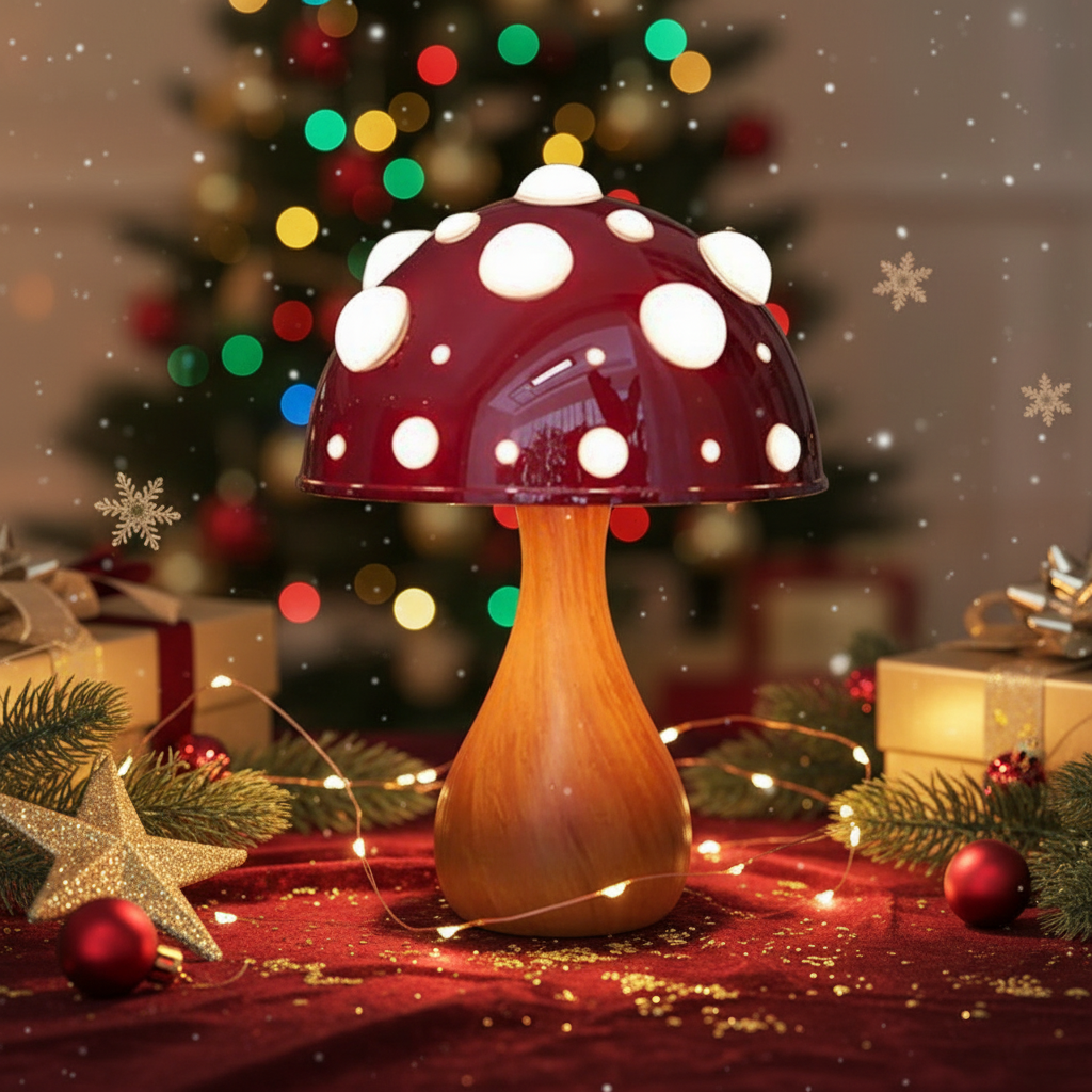 Amanita  Mushroom Luminária de Mesa Cogumelo Luminária Temática