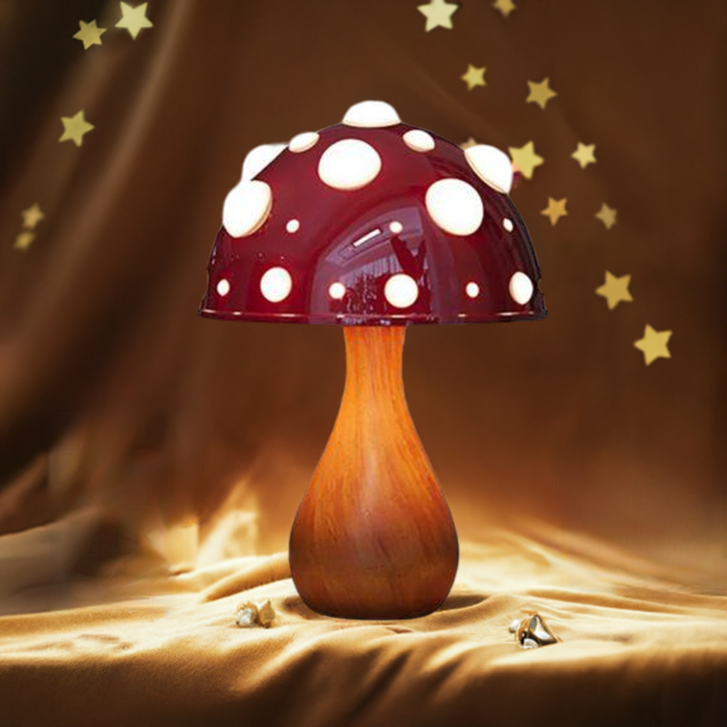 Amanita  Mushroom Luminária de Mesa Cogumelo Luminária Temática