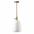 Pendente de Cerâmica Vintage Branco alongado com frisos — 14 cm em fundo branco
