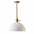Pendente de Cerâmica Vintage Branco meia cúpula canelado — 19,5 cm em fundo branco