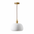 Pendente de Cerâmica Vintage Branco arredondado com frisos — 20 cm em fundo branco