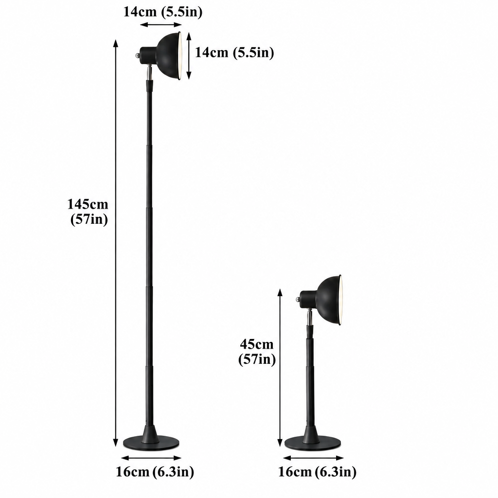 Luminária de Piso Telescopic 145cm e Abajur Regulável Luminaria 2 em 1