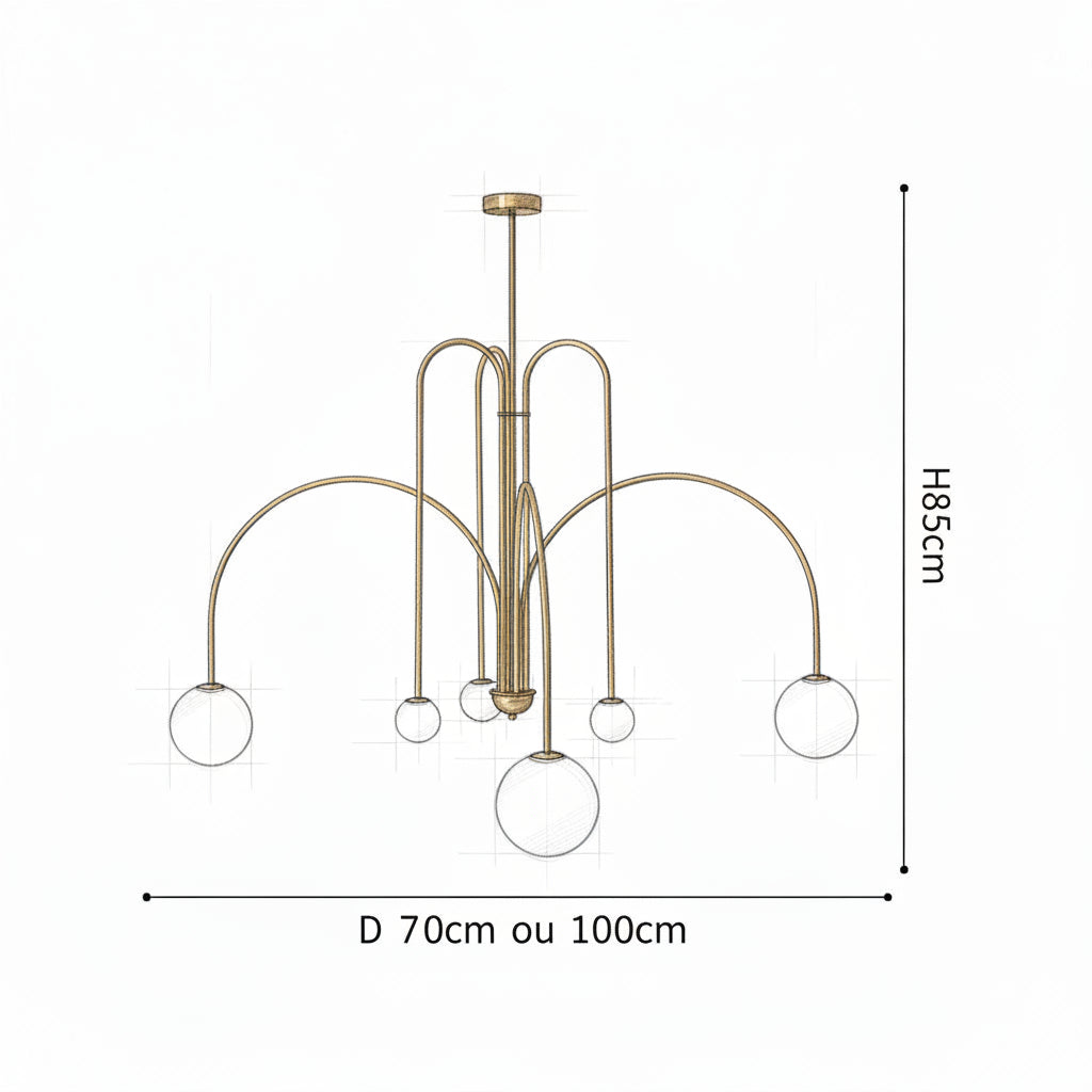 Lustre Pendente Moderno Com Globos Fash Minimalista