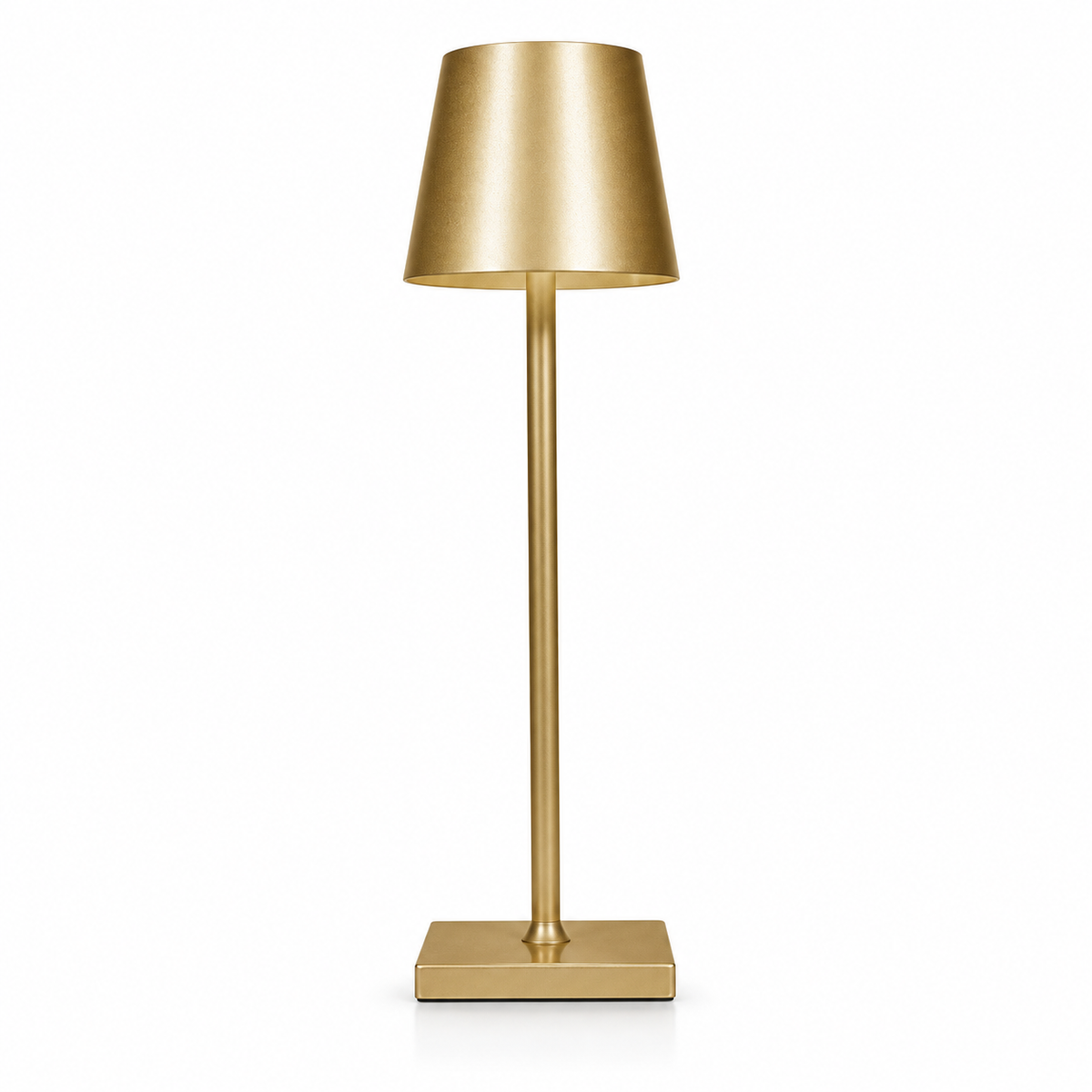 Luminária Water de mesa 38 cm dourada, sobre fundo branco