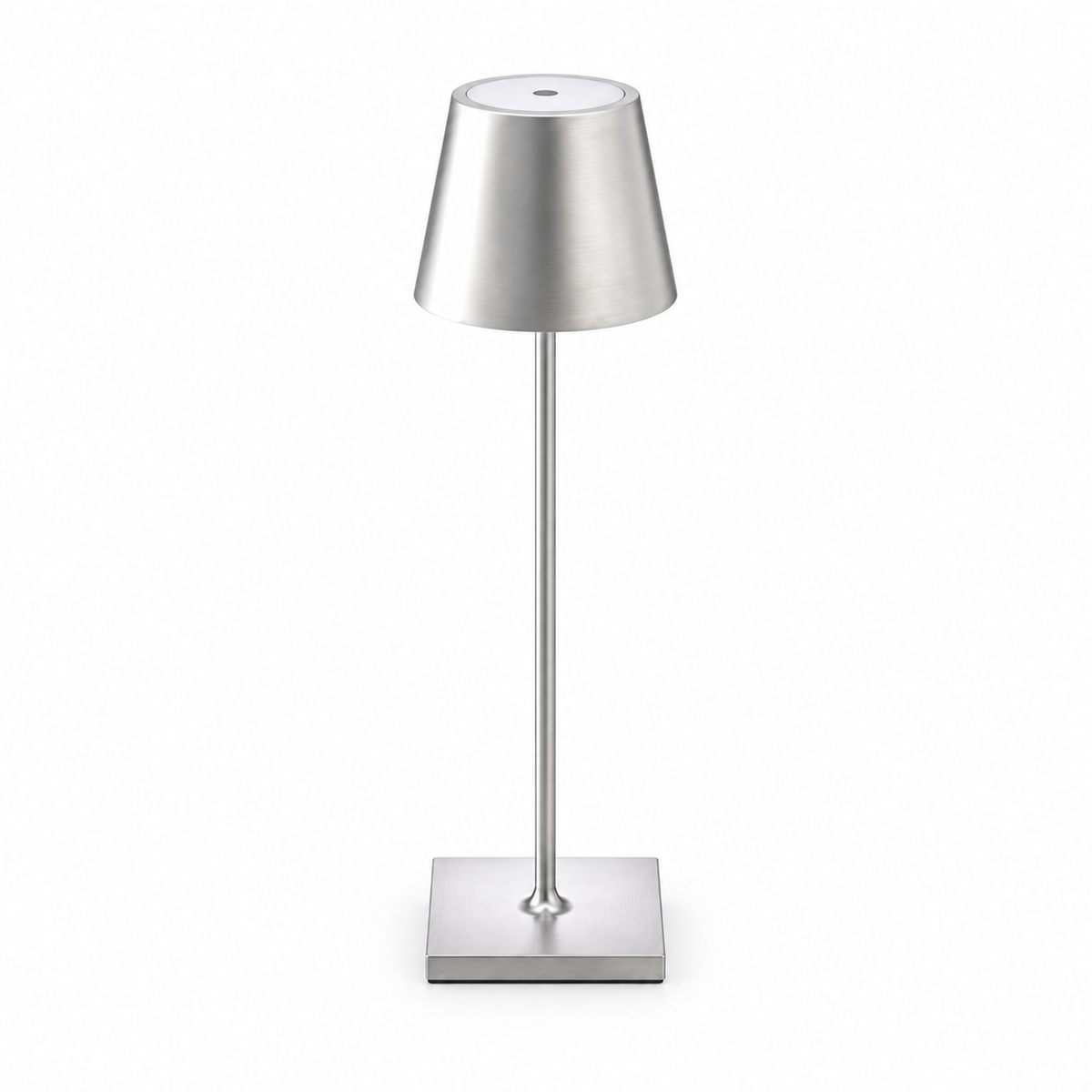 Luminária Water mesa 38 cm prata, sobre fundo branco
