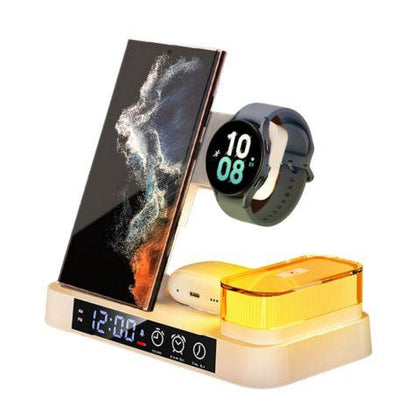 Luminária Trio Charge Base De Carregamento Indução 3 Em 1 Para iPhone Watch Airpod