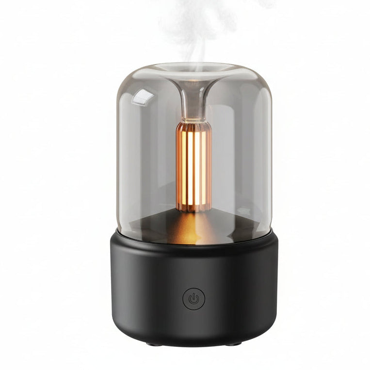 Luz de velas difusor aroma portátil 120ml usb umidificador de Ar - Decoronline+CO