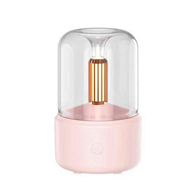 Luz de velas difusor aroma portátil 120ml usb umidificador de Ar - Decoronline+CO